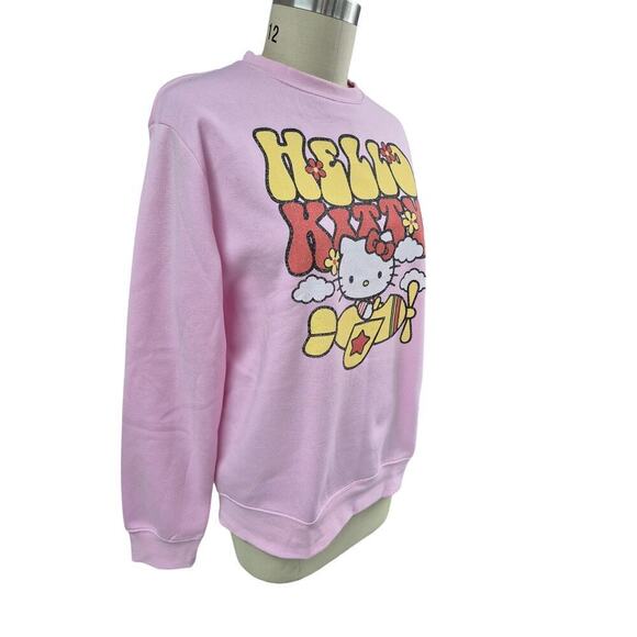 NWT Hello Kitty by Sanrio Pink Sweatshirt Sz M Cotton Blend Fairy Kei - Picture 2 of 5